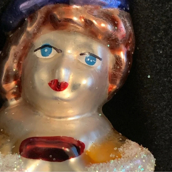 VTG Krebs Glass Christmas Hand painted Ornaments Girl Tree Snowball Boy New! - Picture 8 of 15